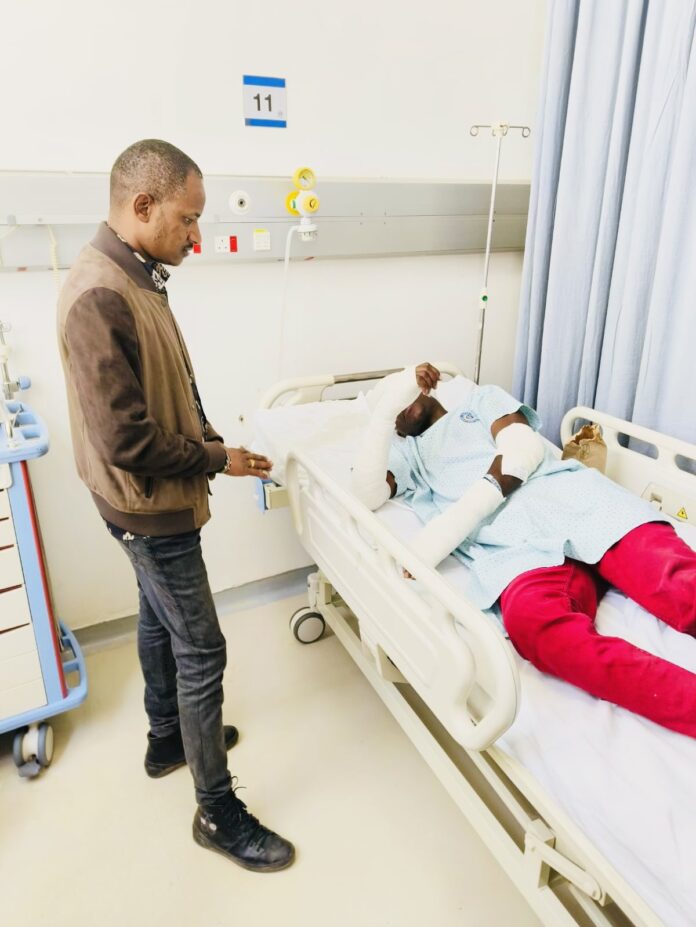 Babu Owino paying a visit to victims of the Embakasi gas explosion.