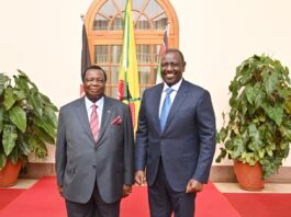 COTU Secretary-General Francis Atwoli (left) with President William Ruto (right)