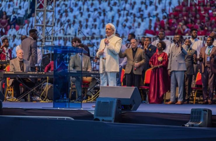 Benny Hinn during the recent Healing the Nation crusade at Nyayo Stadium on Sunday, February 25, 2024.