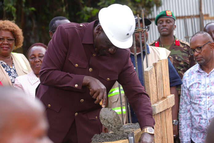 President William Ruto at a Construction Site.