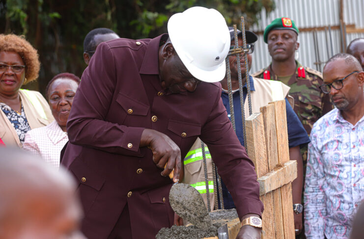 President William Ruto at a Construction Site.