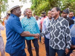 Raila Odinga and Kalonzo Musyoka at a Funeral in Kitui County.