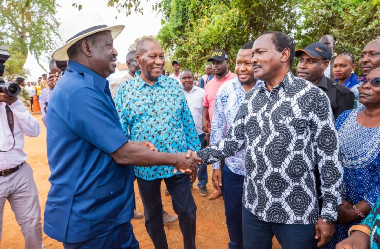 Raila Odinga and Kalonzo Musyoka at a Funeral in Kitui County.